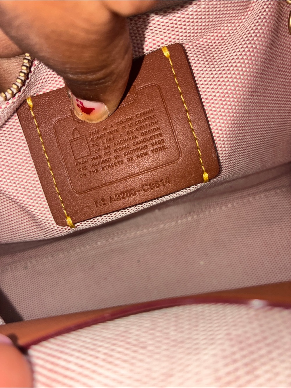 Coach Pink Leather Crossbody with Yellow & Pink Belt Detail - Picture 14 of 17